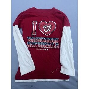 NWOT MLB Washington Nationals Long Sleeve Shirt Kids Girls size XS 4/5